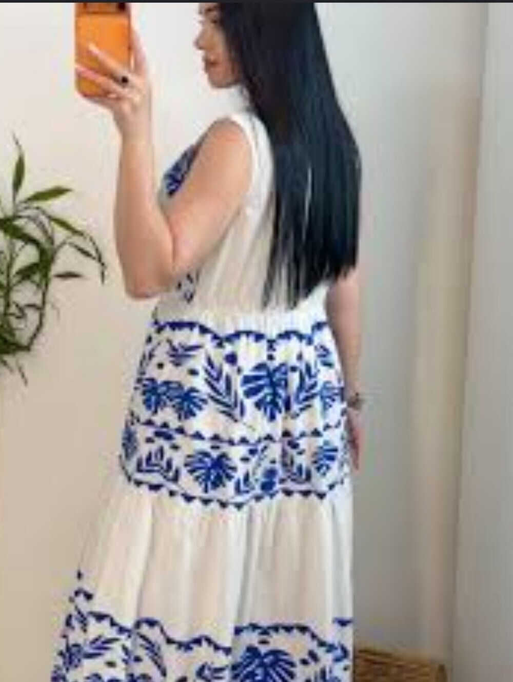 F&F Womens White/Blue Floral Peasant  Cottagecore Maxi Dress. Sz Uk 8= Sz 4 - Picture 2 of 7